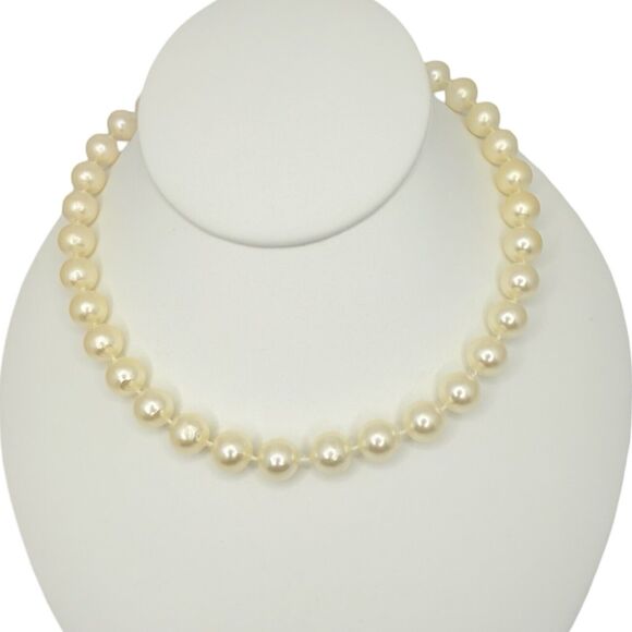 Champagne Pearl Choker Necklace 16” Classic Grannycore Girlcore Wedding - Picture 1 of 10